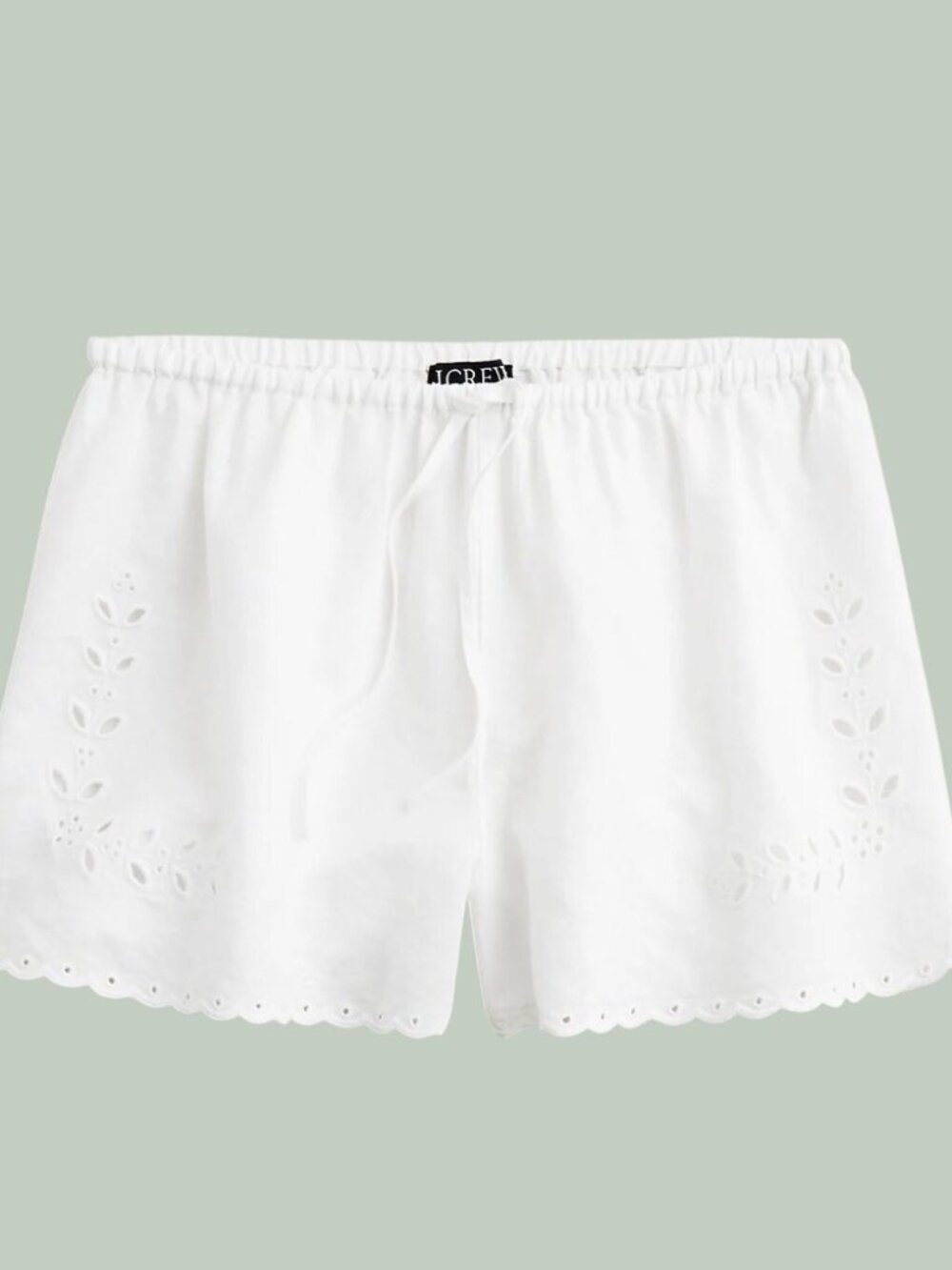 NWT J. Crew white eyelet shorts linen/cotton blend
